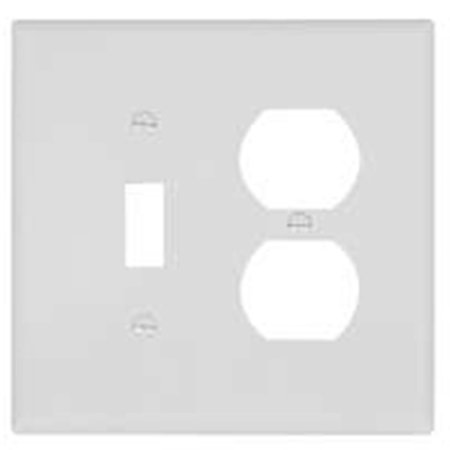 SERVERUSA PJ18W 2Gang Toggle  Duplex Combo Plate White SE434218